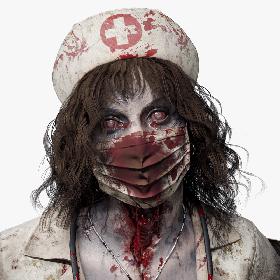 3D Character Zombie Nurse PBR Rigged